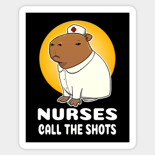Nurses call the shots Capybara Nurse Costume Sticker